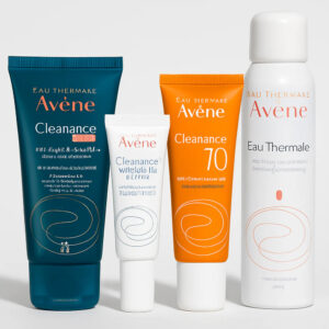 Kit Gel de Limpeza Facial + Creme Acelerador Avène + Protetor Solar Facial Com Cor Antioleosidade UV FPS70 + Eau Thermale Avène Água Termal